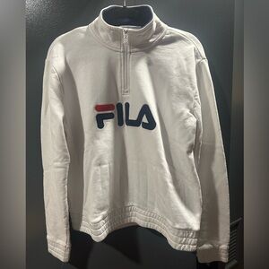 Women’s white FILA pullover